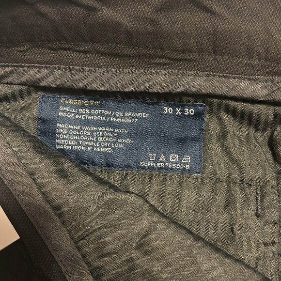 NWT Men’s STAFFORD Classic Fit COTTON TROUSER WAISTBAND DRESS PANTS 30X30 Black - Picture 8 of 11